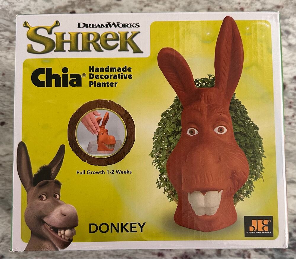 DreamWorks Shrek - Donkey Chia Pet Handmade Decorative Planter - New in Box
